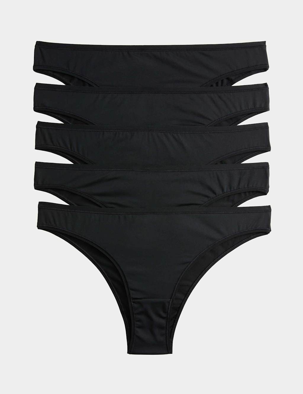 M&S 5pk Microfibre Brazilian Knickers Black