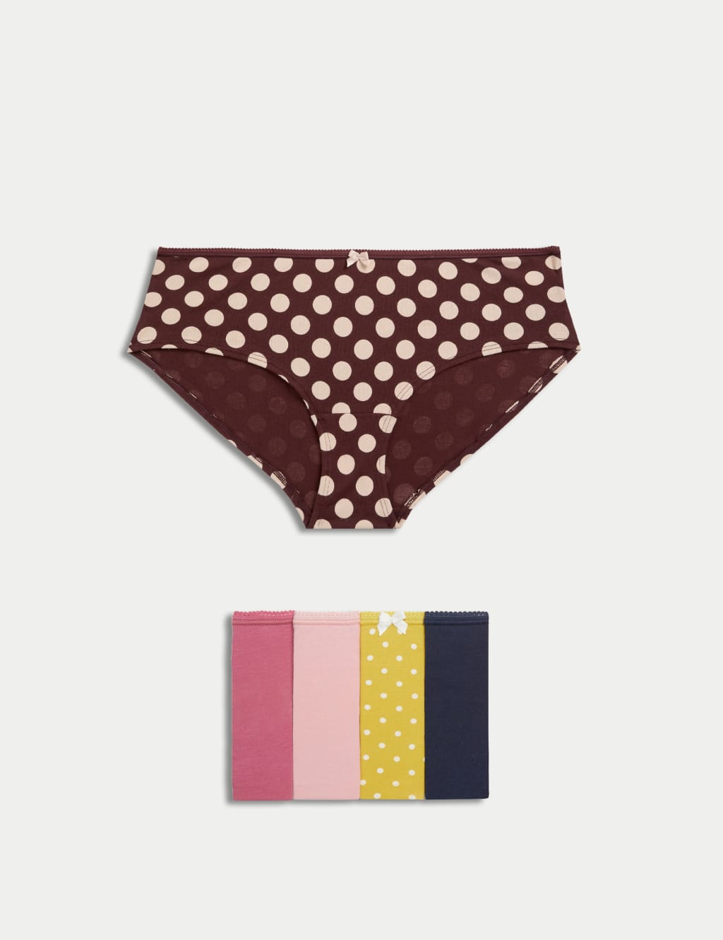 5pk Cotton Lycra® Daisy Print Low Rise Shorts