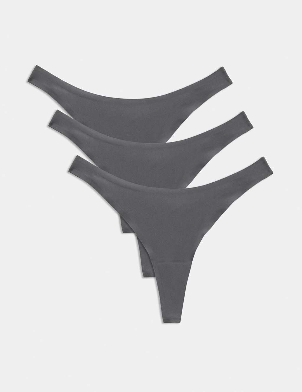 Body By M&S Women's 3 pack Body Invisibles No VPL Dipped Thongs - 6 - Dark Grey
