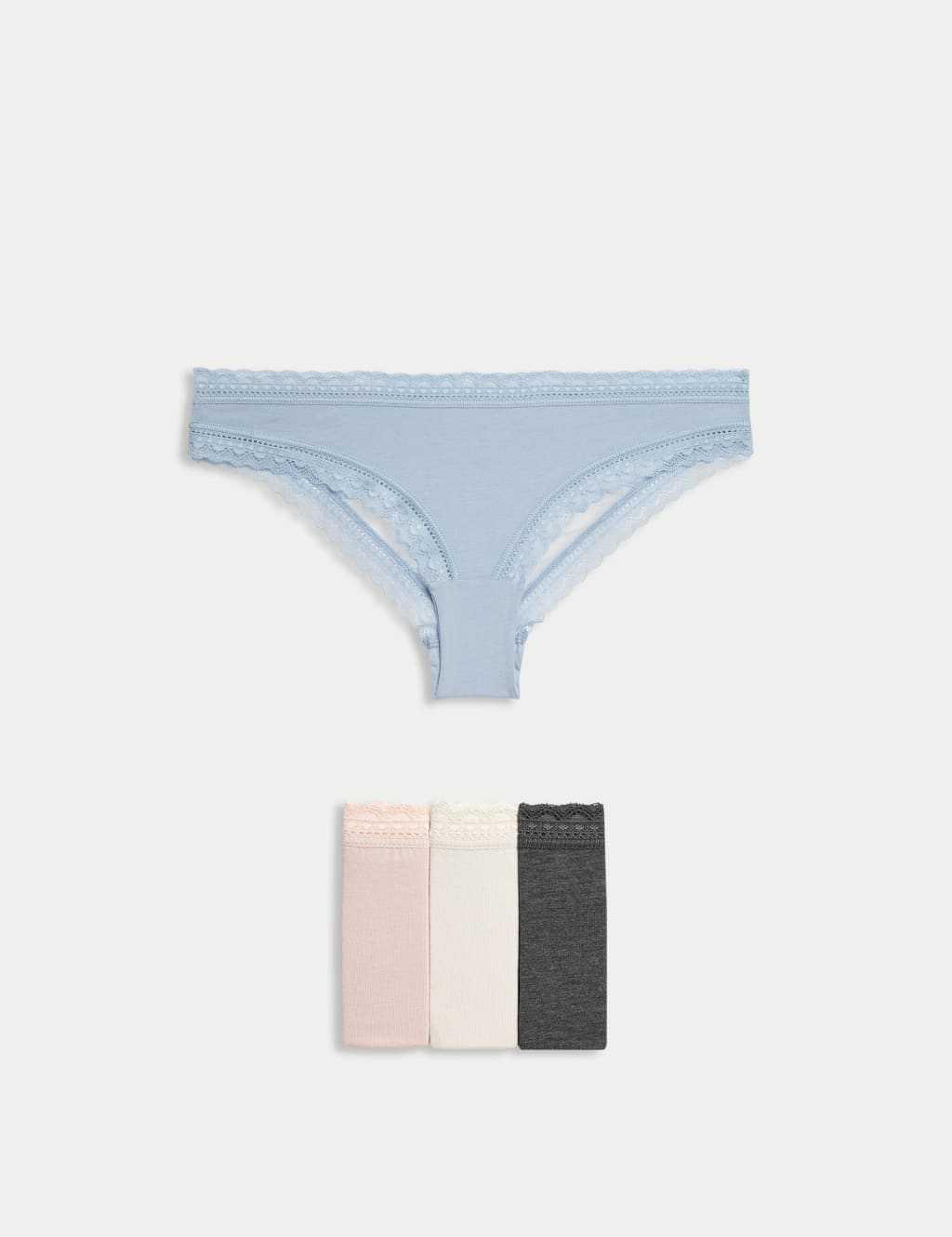Women's Yun Meng Ni Intimates Lace Bikini Brazilian Briefs – Low Rise, Soft Colors (XS-M)