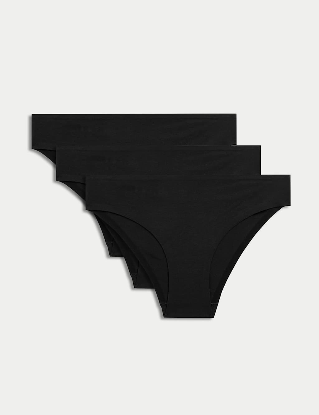 Body by M&S 3pk Cool Comfort Cotton No VPL Brazilian Knickers Black