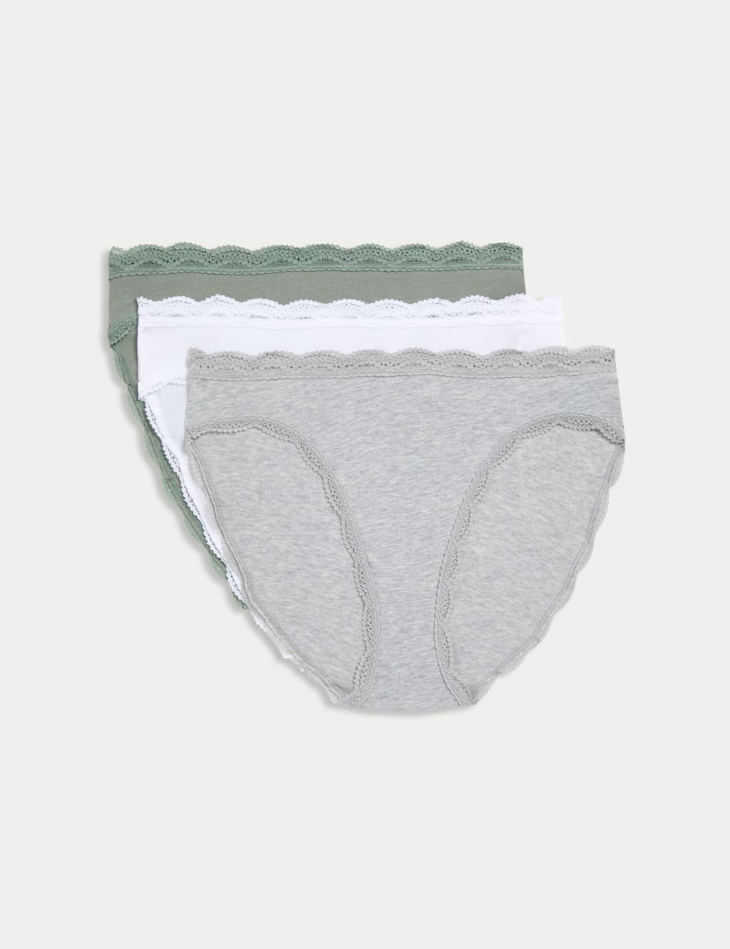 3pk Cotton Rich High Leg Knickers