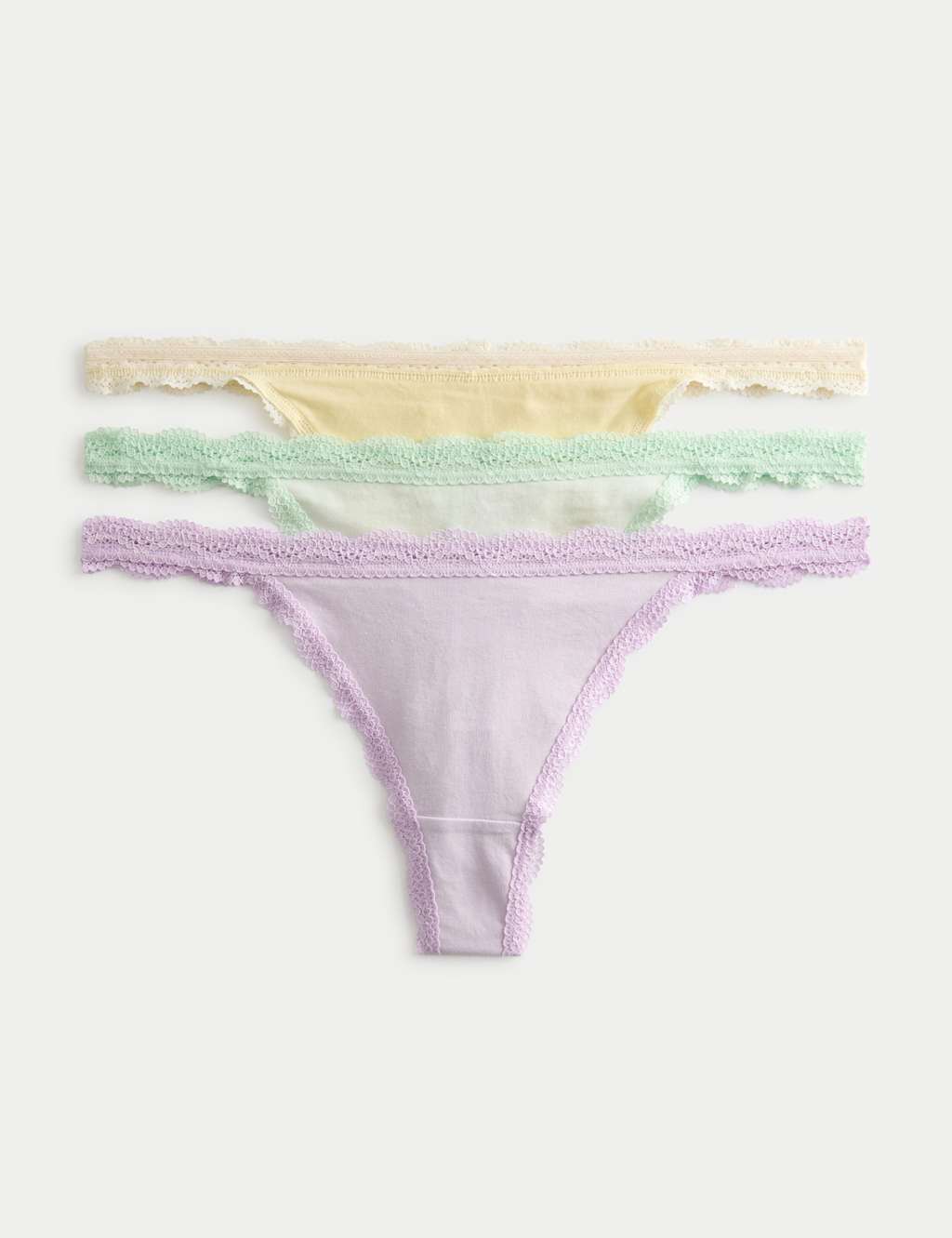 M&S Women's 3pk Cotton Rich Tanga Thongs - 18 - Lavender Mix