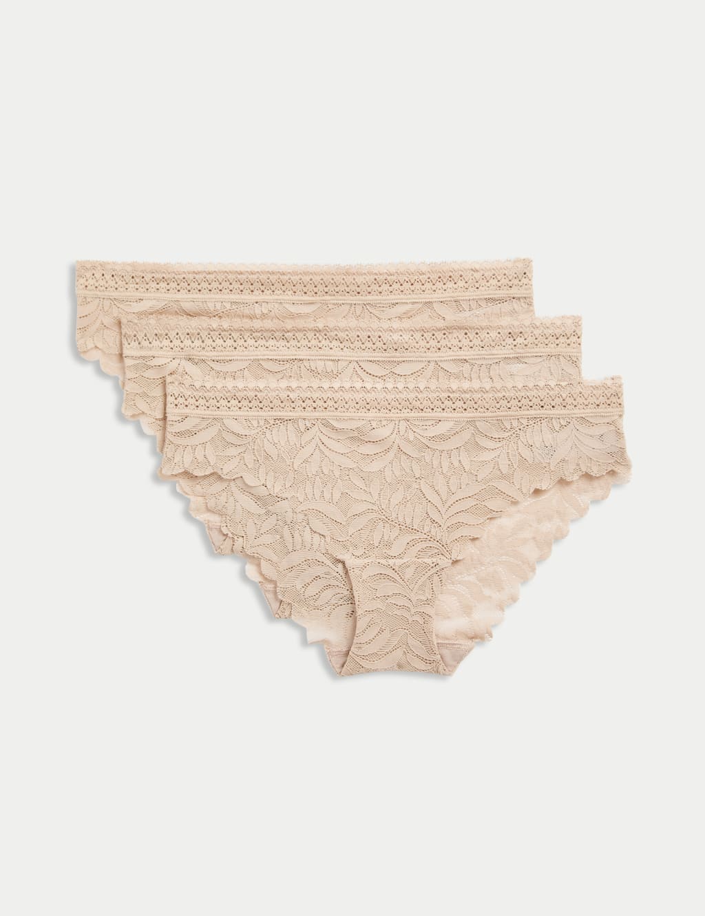 3pk Flexifit™ Lace Brazilian Knickers