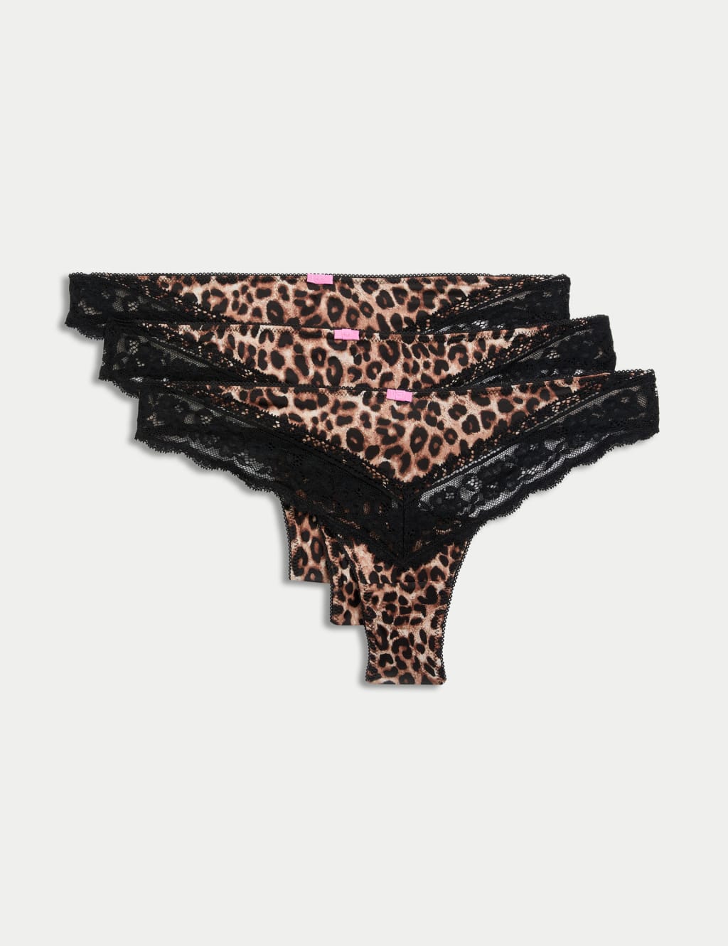 3pk Animal Print Thongs