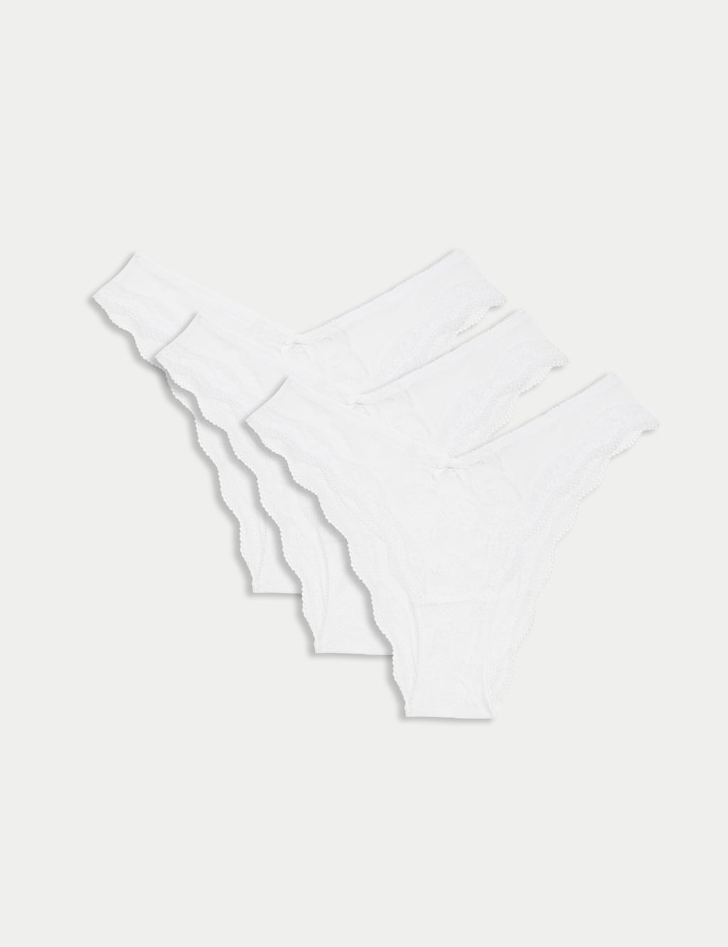 M&S 3pk Lace Miami Knickers White