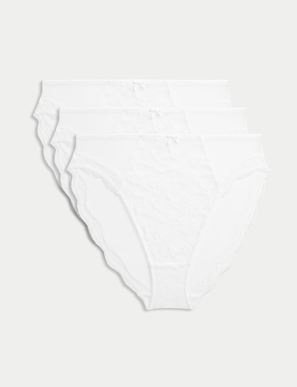 3pk Lace High Waisted High Leg Knickers