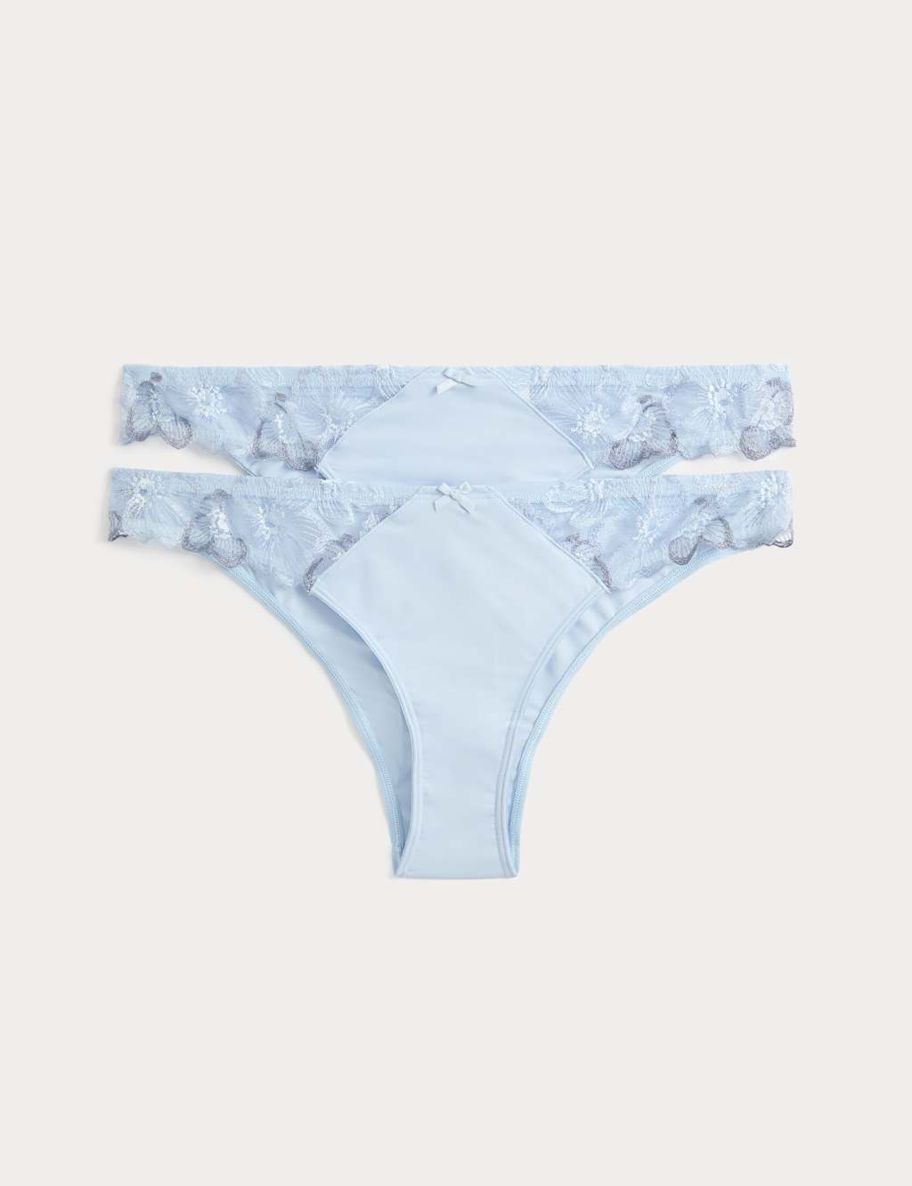 M&S Women's 2 Pack Embrace Brazilian Knickers - 18 - Light Wedgewood