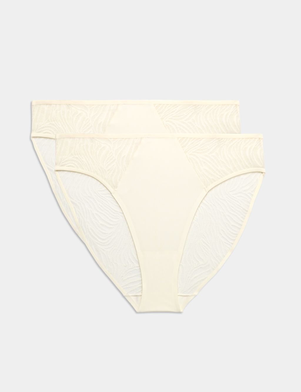 Body By M&S Women's 2 Pack Body Lace High Leg Knickers - 12 - Ivory