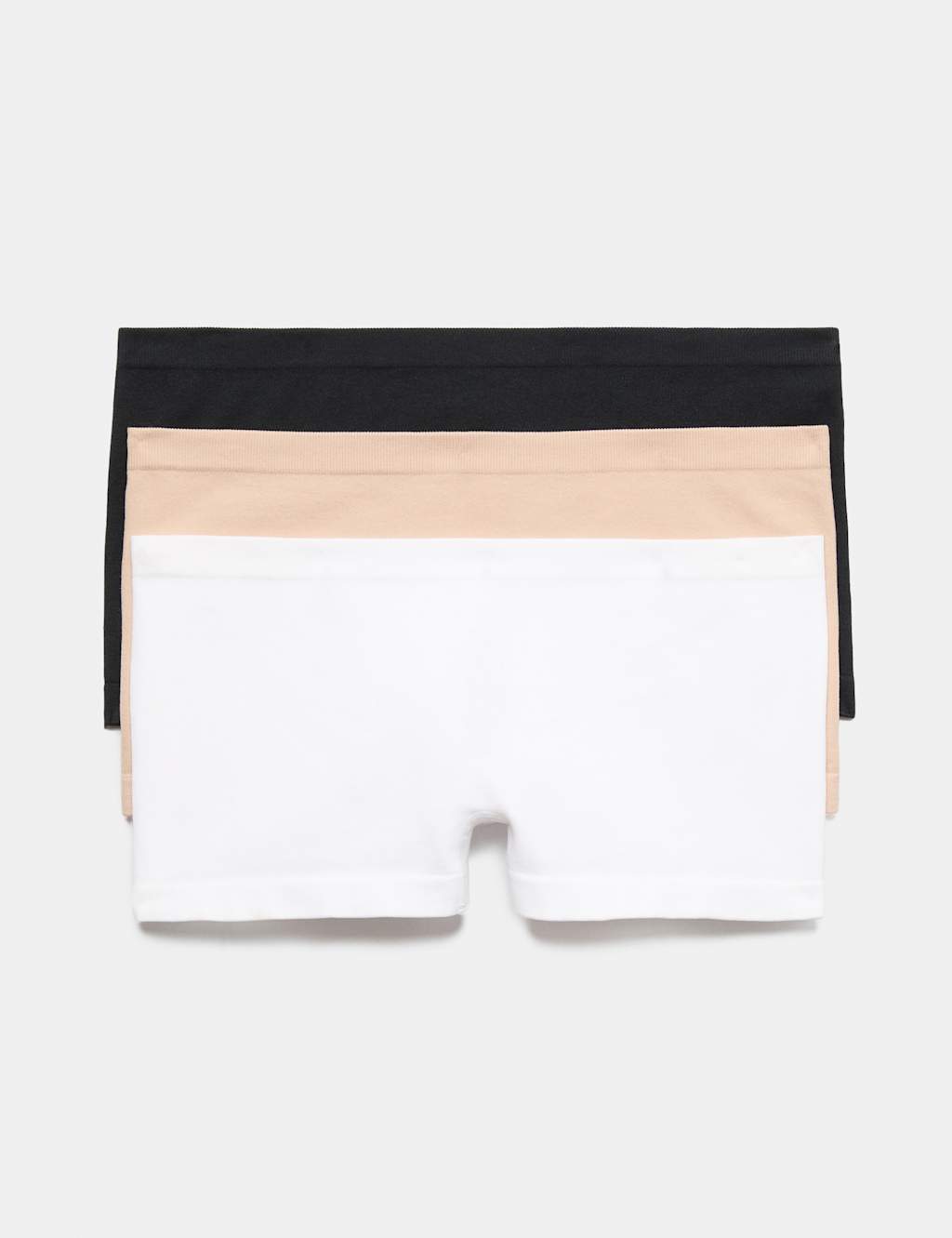 M&S Women's 3 Pack Comfort Rib Seamless Boxer Shorts - Small - Opaline Mix