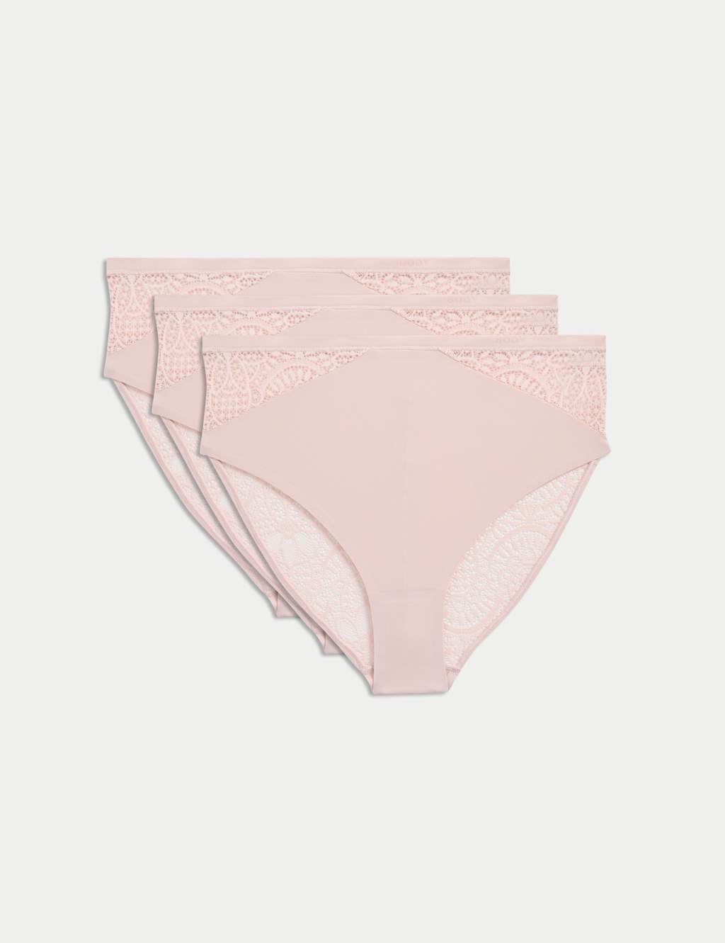 3pk Body Soft™ High Waisted Brazilian Knickers