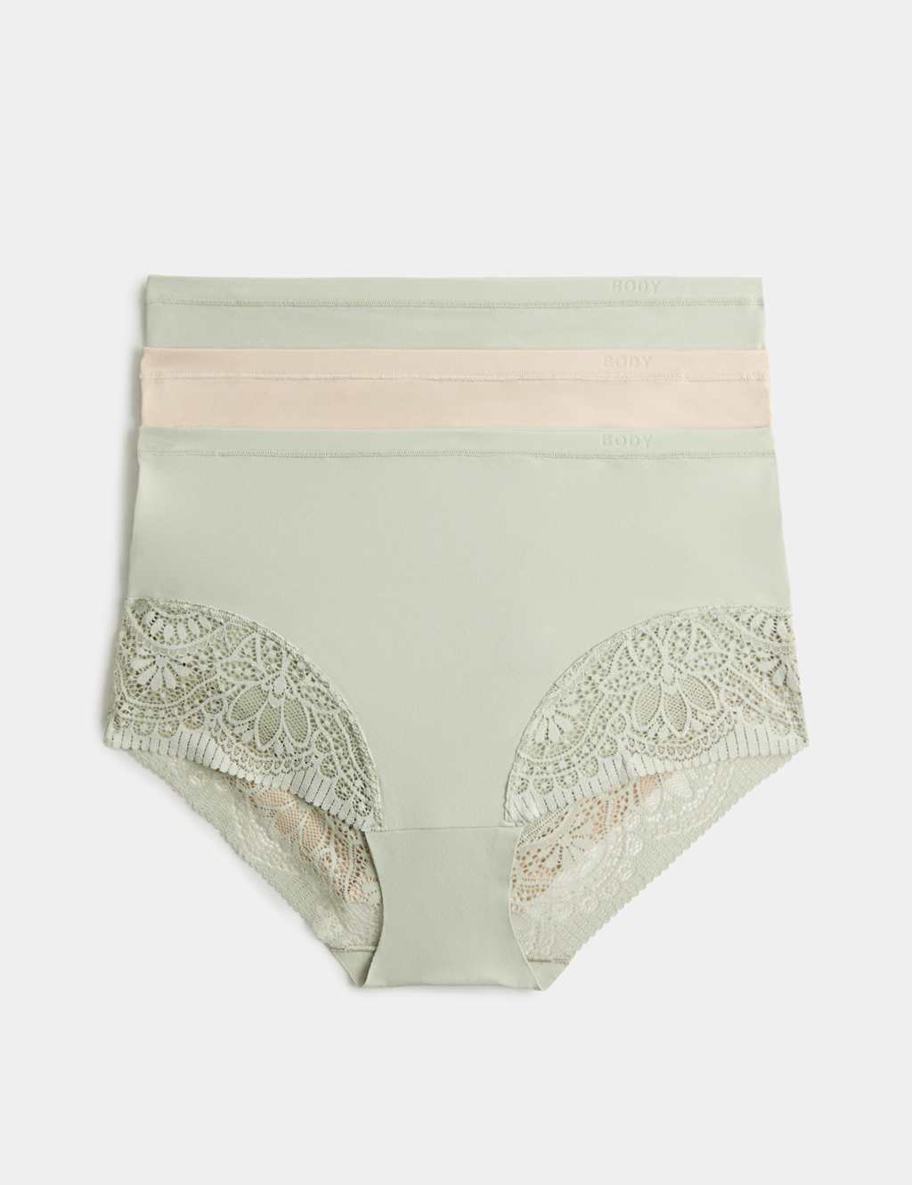 Body By M&S Women's 3pk Body Soft Full Briefs - 14 - Pale Apple