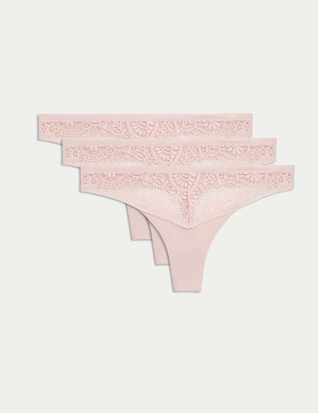 3pk Body Soft™ Lace Thongs