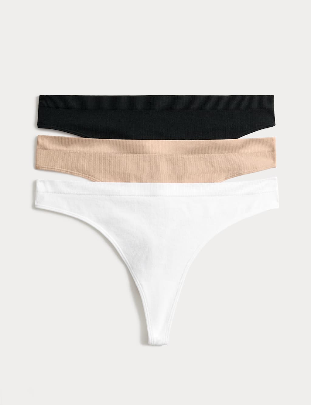 M&S Women's 3 Pack Seamfree Thongs - Medium - Opaline Mix
