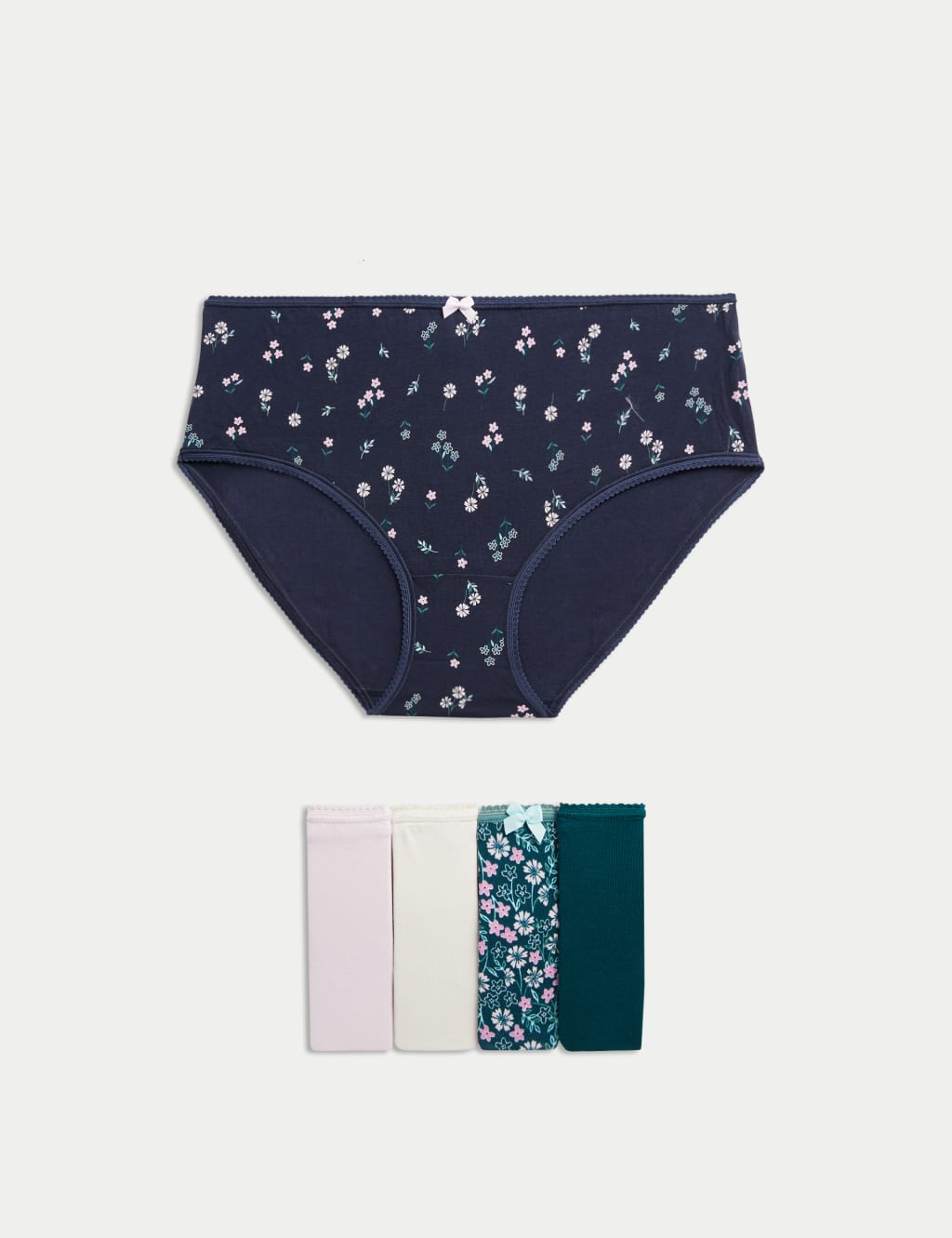 5pk Cotton Lycra™ Printed High Rise Shorts