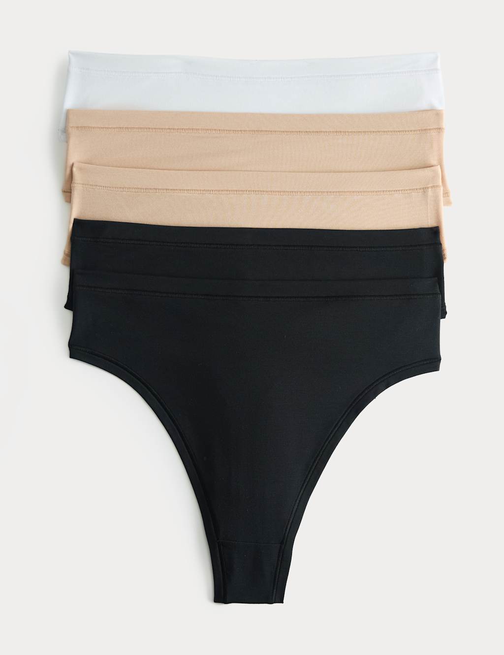 M&S Women's 5 Pack Flexifit Modal Rich Thongs - 8 - Black Mix