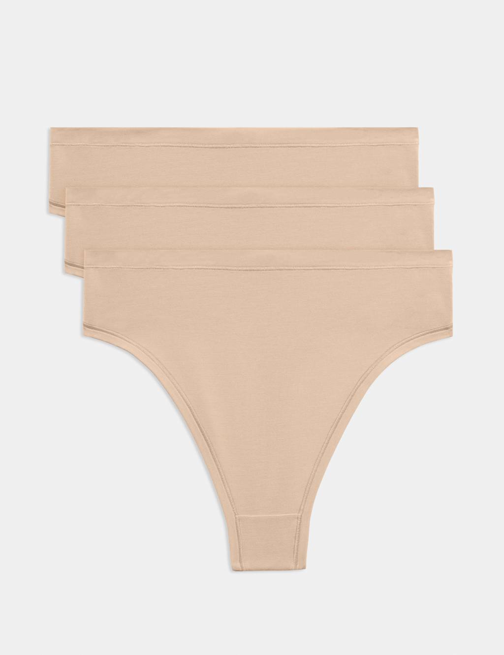 Body By M&S Women's 3pk Flexifit Modal High Waisted Thongs - 10 - Opal