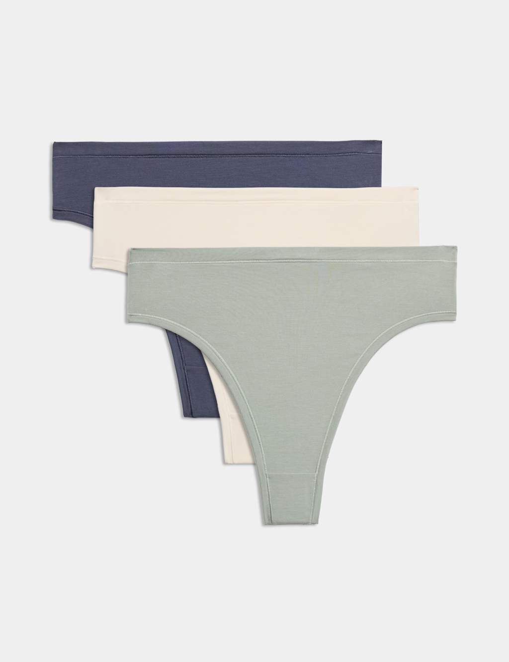 Body By M&S Women's 3pk Flexifit Modal High Waisted Thongs - 18 - Soft Green