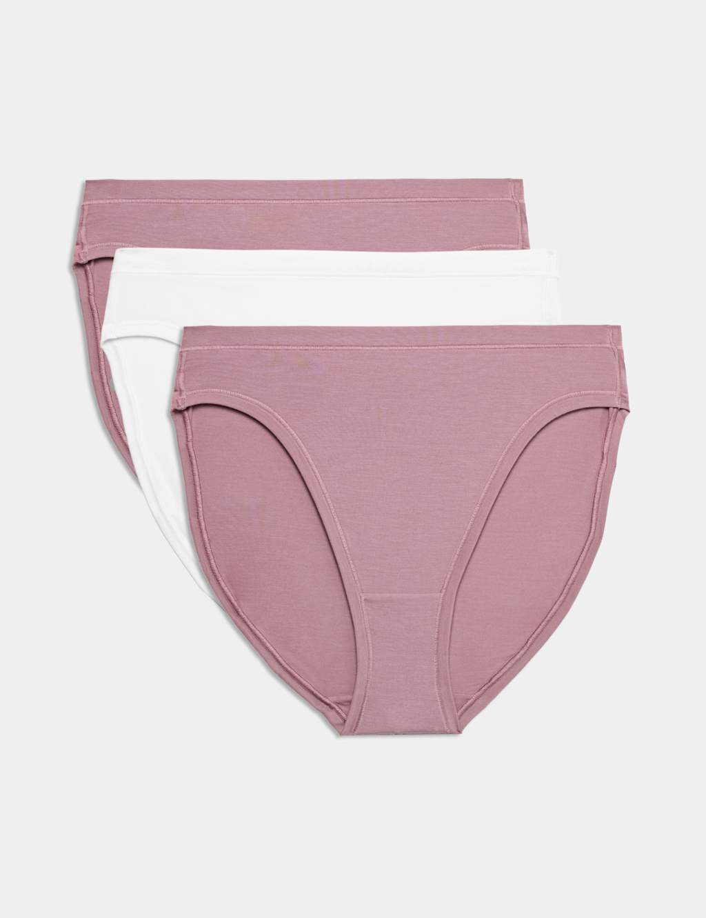 Body By M&S Women's 3pk Flexifit Modal High Leg Knickers - 14 - Sugar Plum