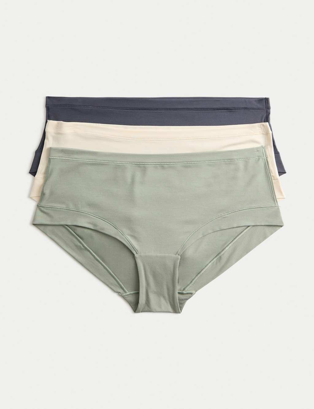 Body by M&S 3pk Flexifit Modal Low Rise Shorts Soft Green
