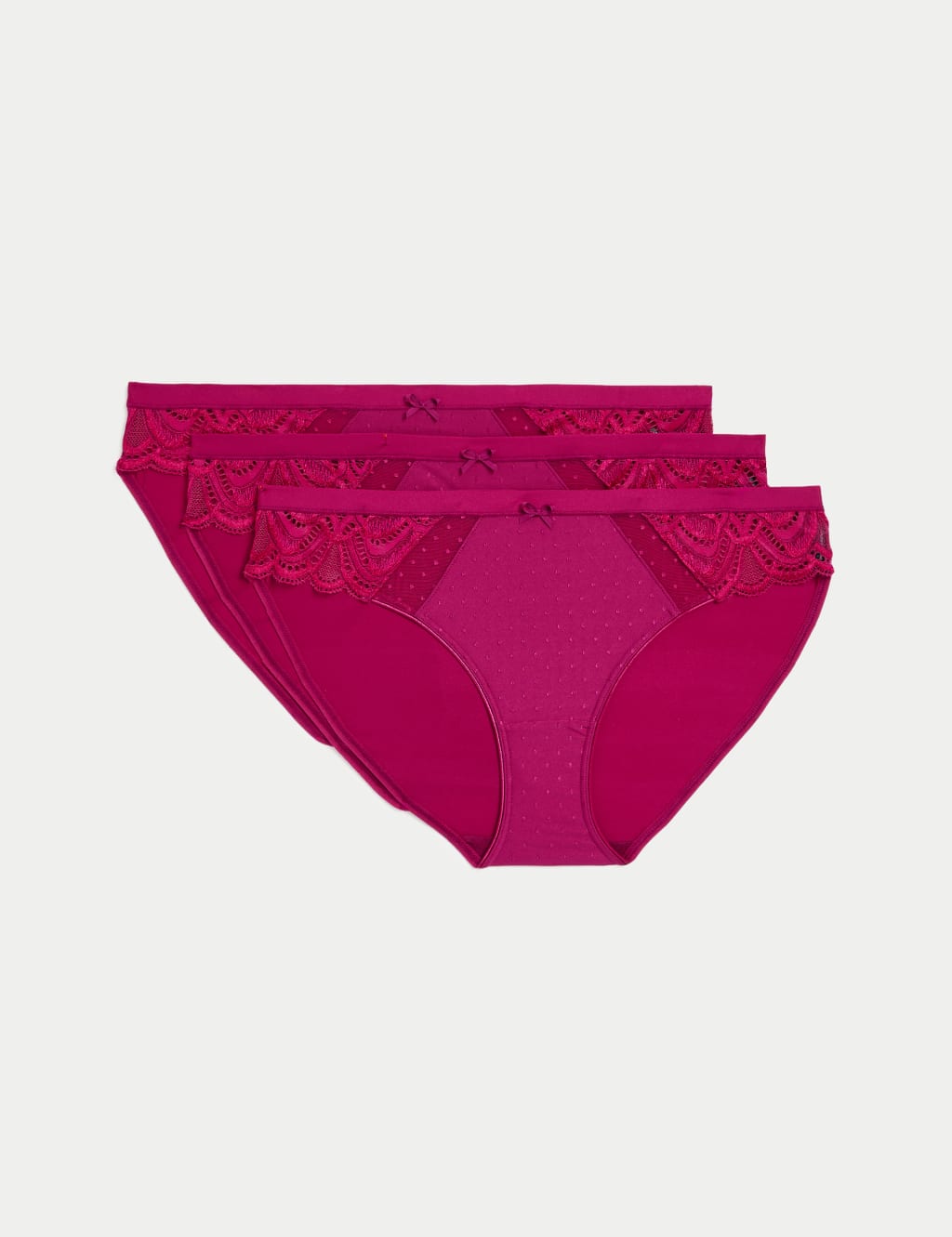 3pk Amelia Lace Bikini Knickers