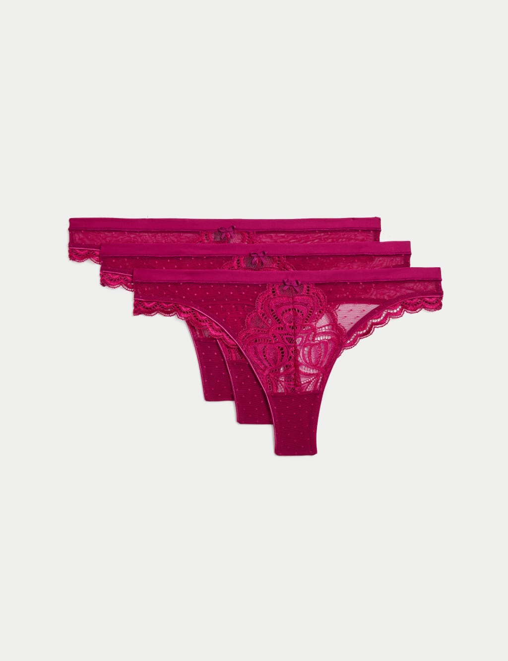 3pk Amelia Lace Thongs