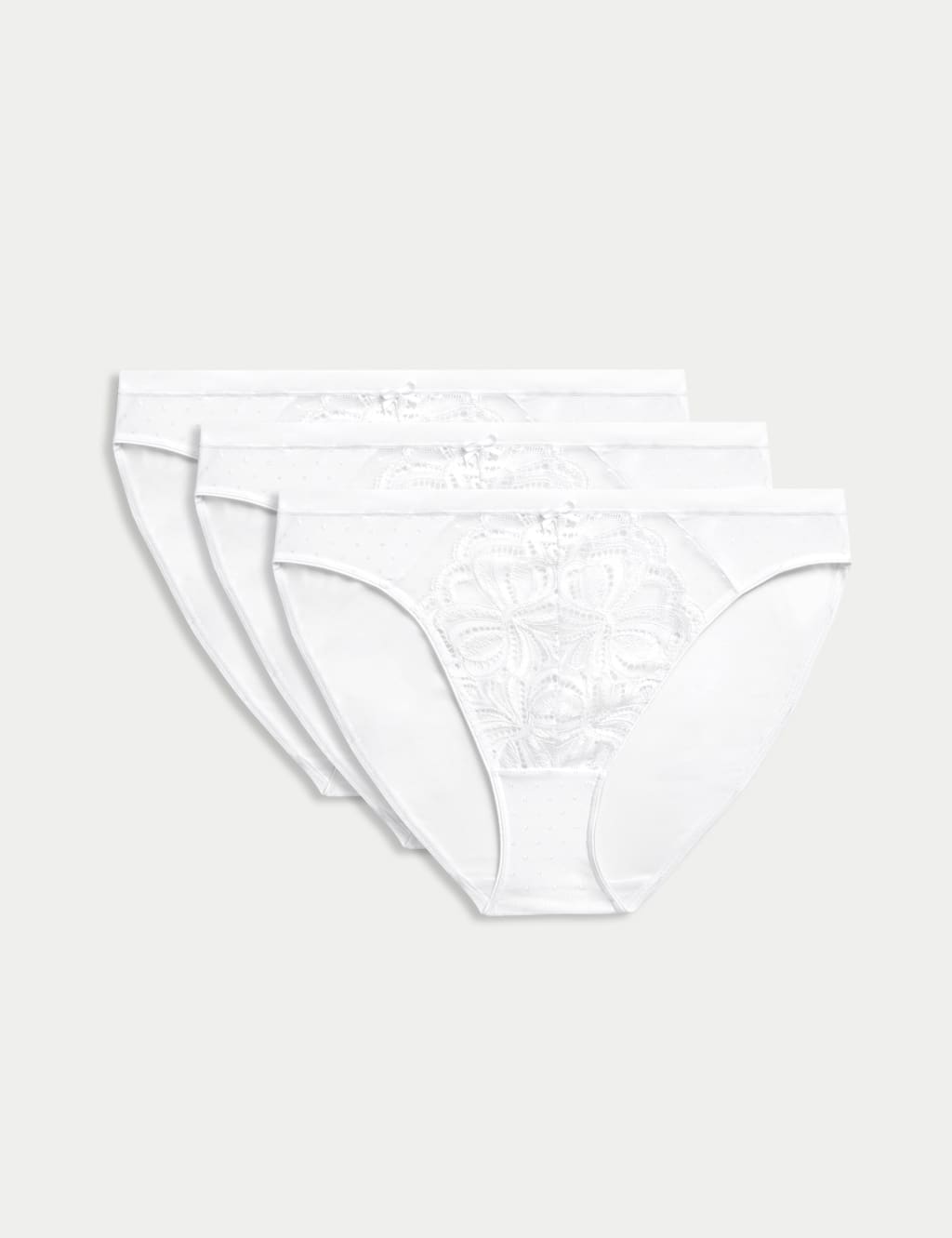 3pk Amelia Lace High Leg Knickers