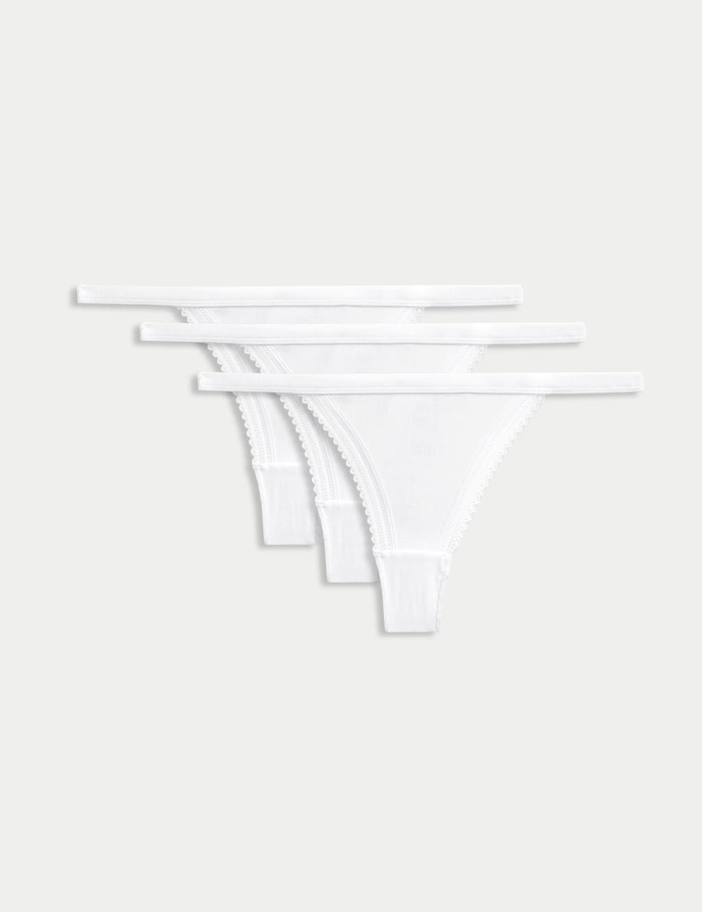 3pk Cotton Rich Ribbed Thongs
