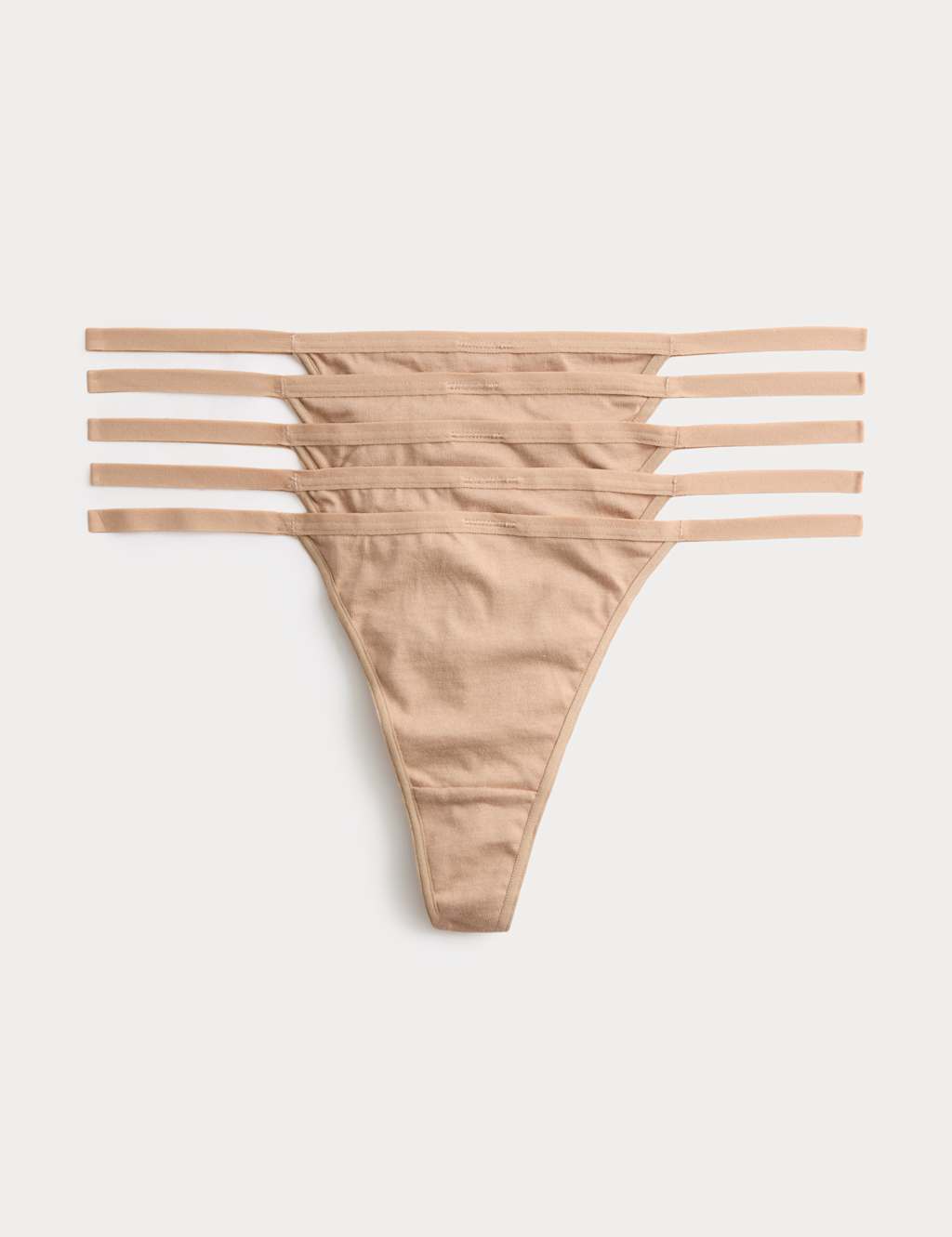 M&S Women's 5 Pack Pure Cotton G-String Thongs - 12 - Rose Quartz