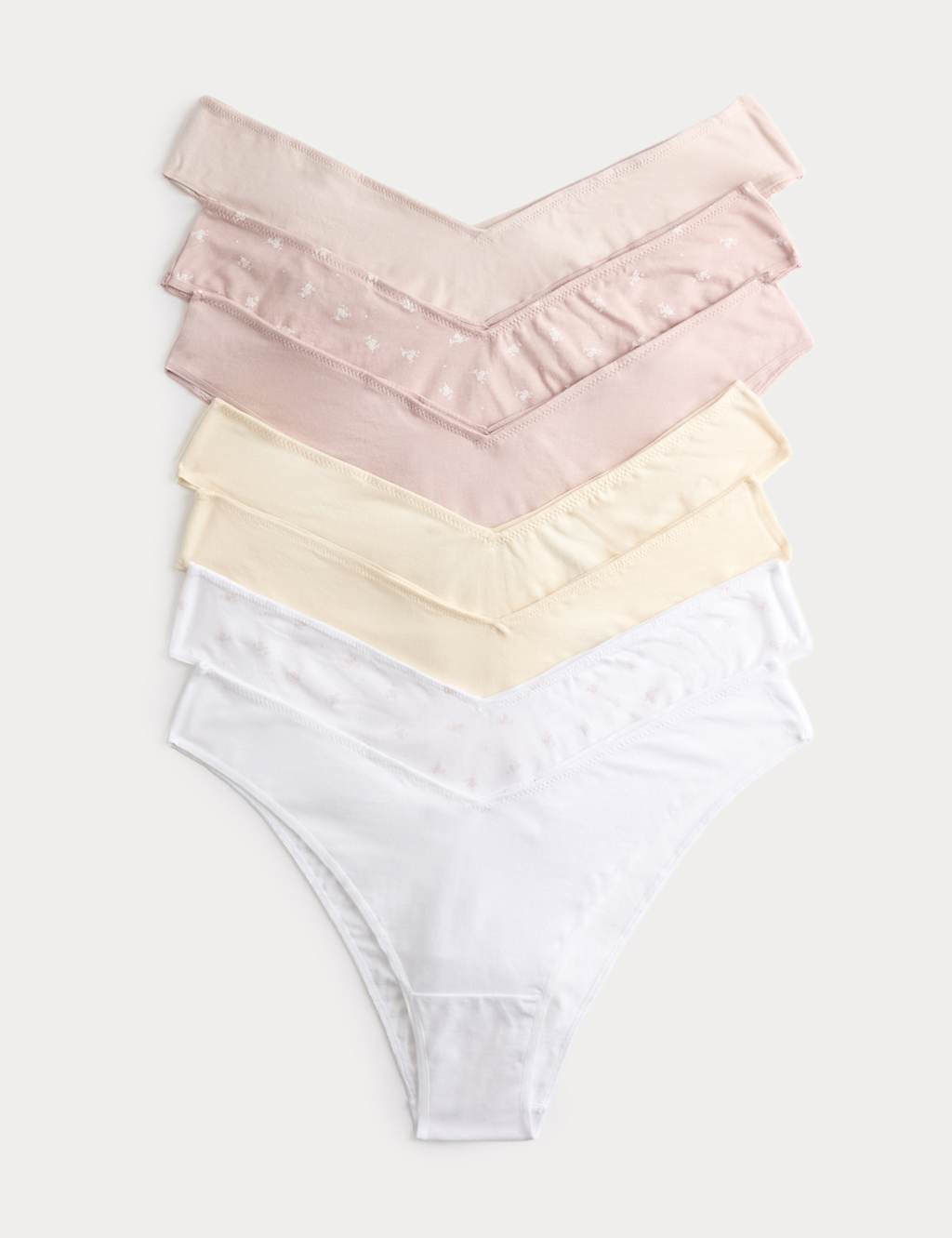 M&S Women's 7 Pack Pure Cotton Miami Knickers - 12 - Pink Mix