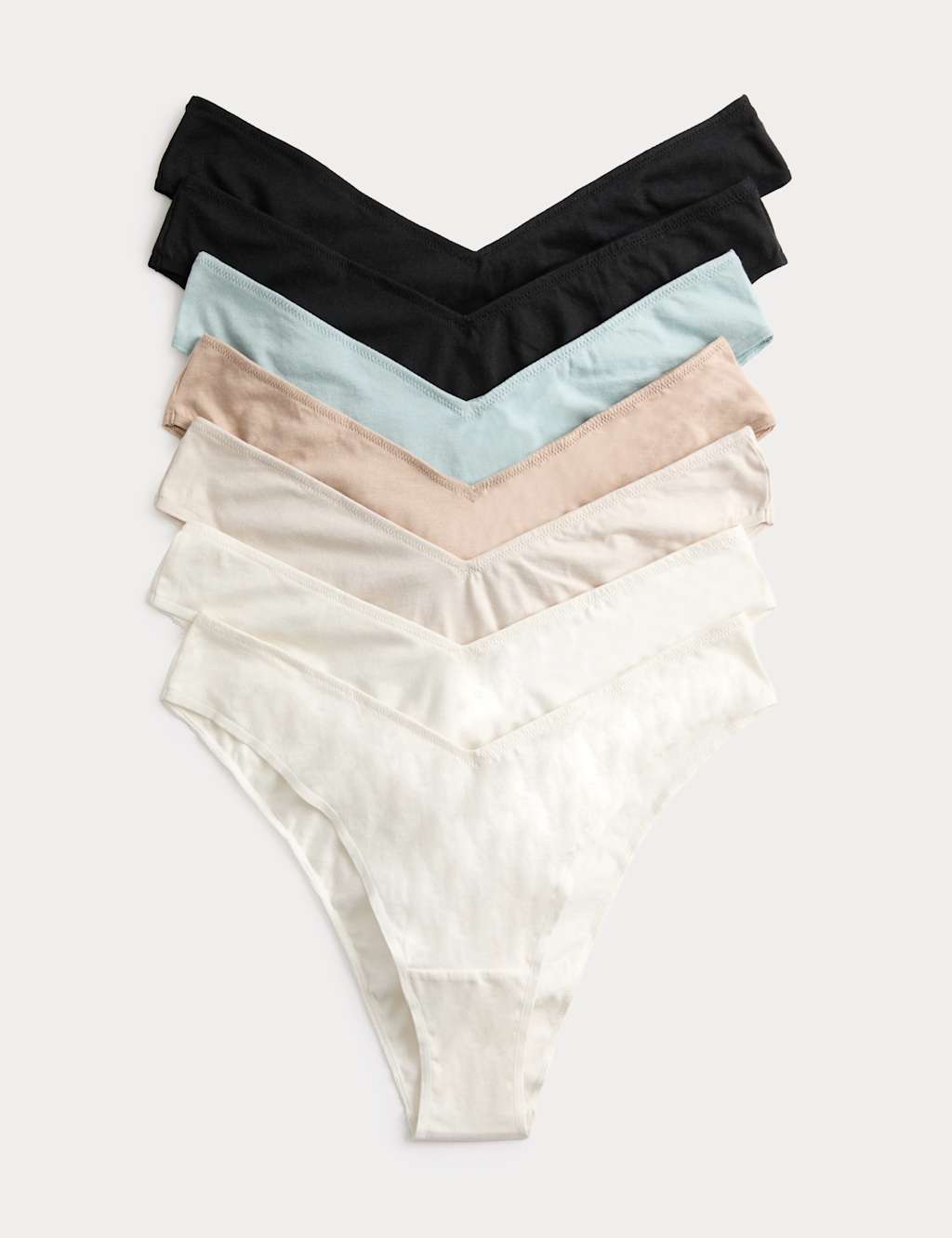 M&S Women's 7 Pack Pure Cotton Miami Knickers - 22 - Cream Mix
