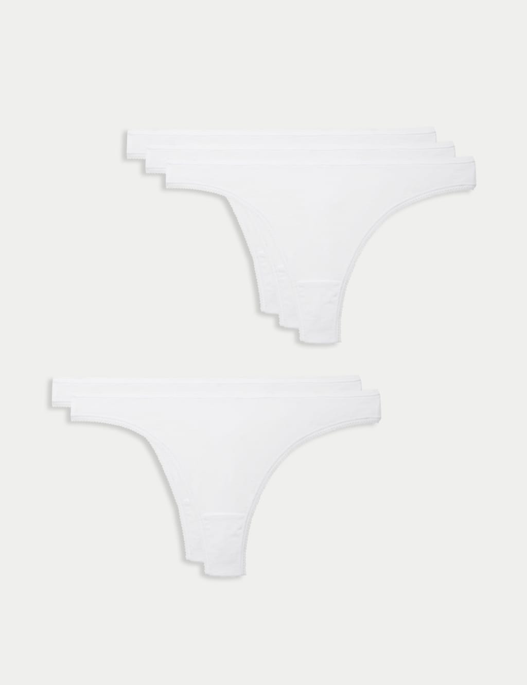 5pk Pure Cotton Thongs