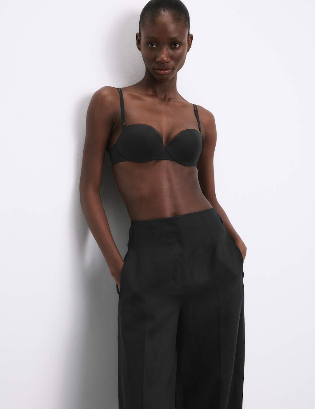 Autograph Boston Microfibre Wired Push Up Balcony Bra Black