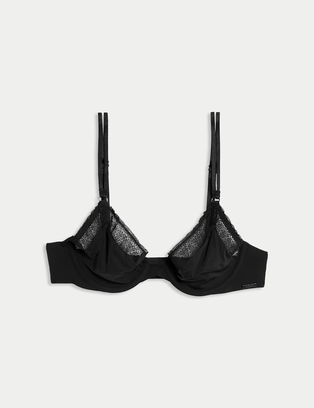 Autograph Women's Boston Microfibre Lace Trim Wired PlungeBra - 42A - Black