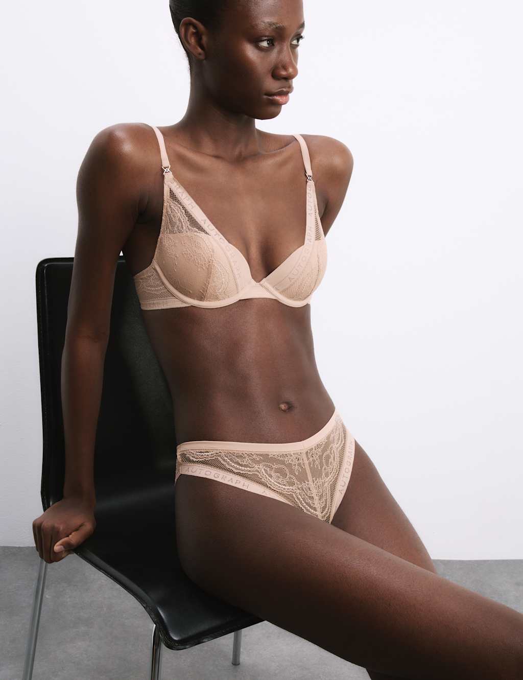 Autograph Murcia Lace Wired Plunge Bra A-E Rose Quartz