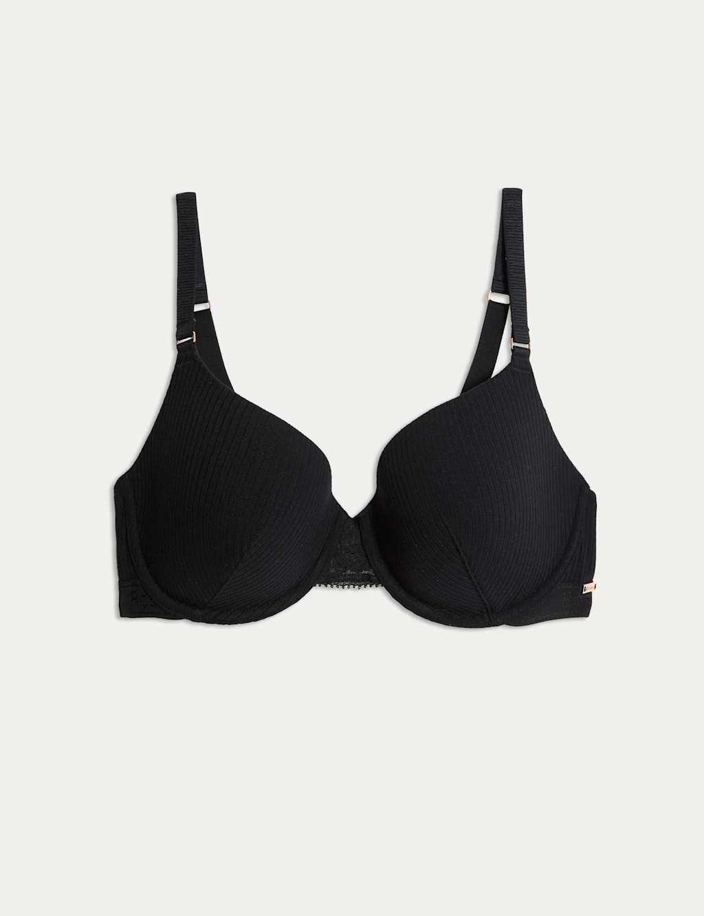 Rib & Lace Wired Full Cup Lounge Bra A-E
