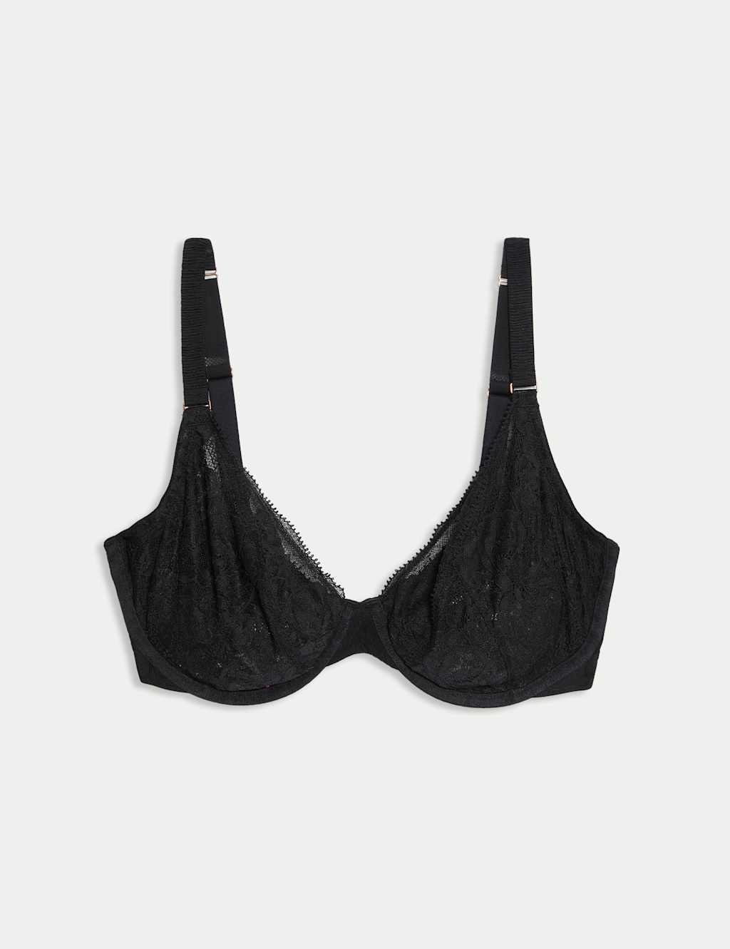Rib & Lace Wired Plunge Lounge Bra F-H
