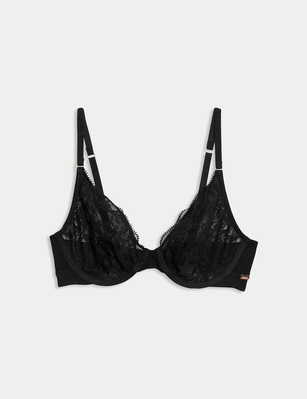 Lace Wired Plunge Bra (A-E)