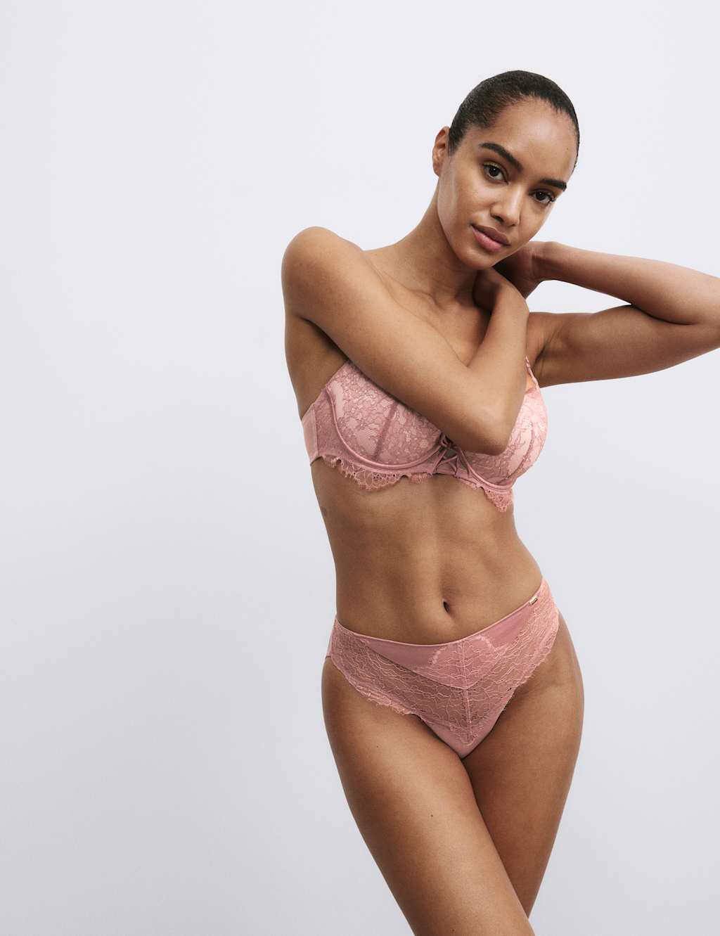 Rosie Forget Me Not Lace High Leg Knickers Bronze Mix