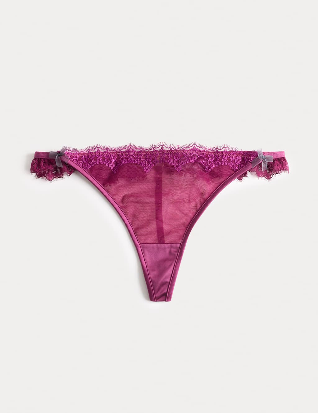 Boutique Women's Magda Embroidered Thong - 12 - Dark Magenta, Dark Magenta