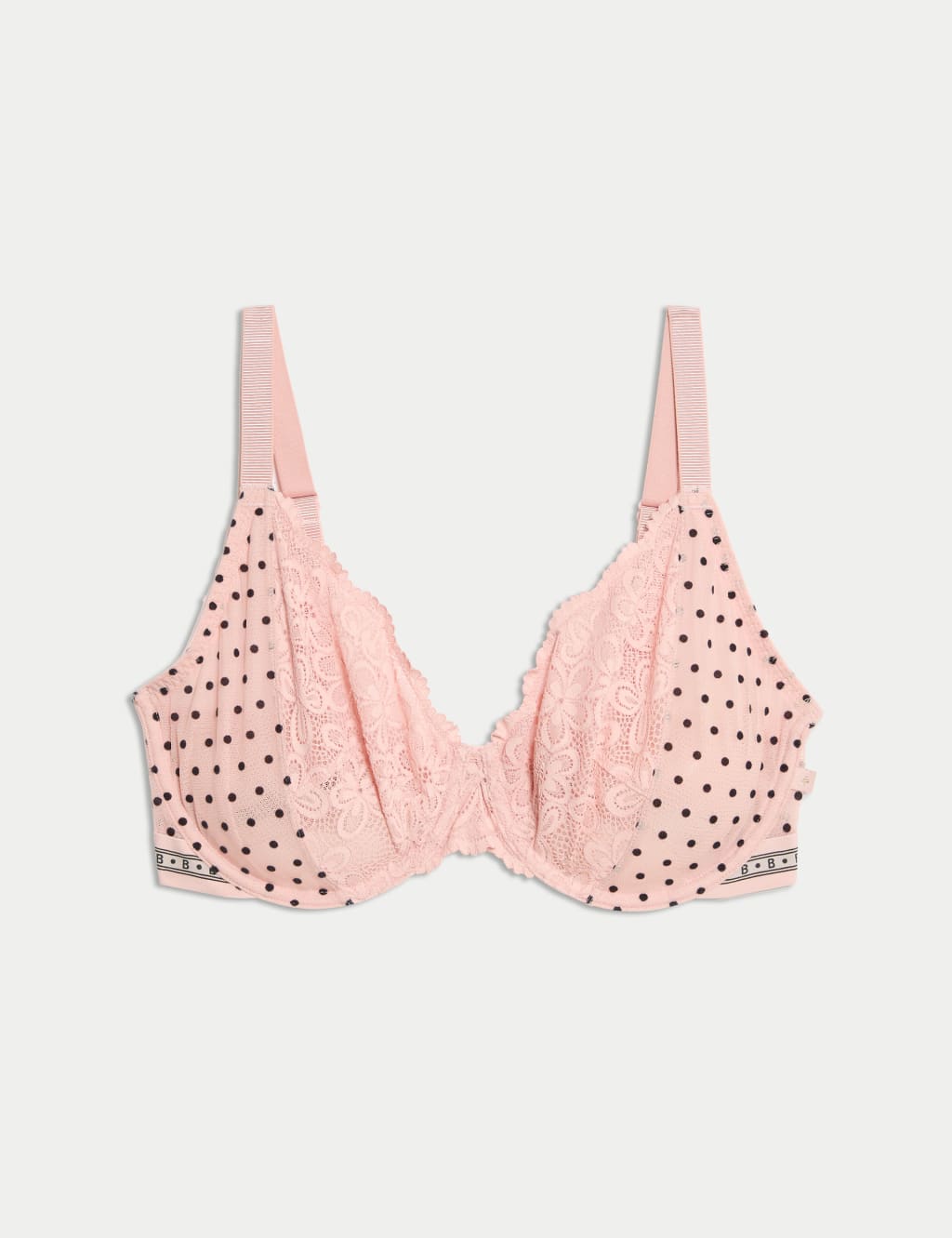 Alma Flock & Lace Wired Plunge Bra (F-H)