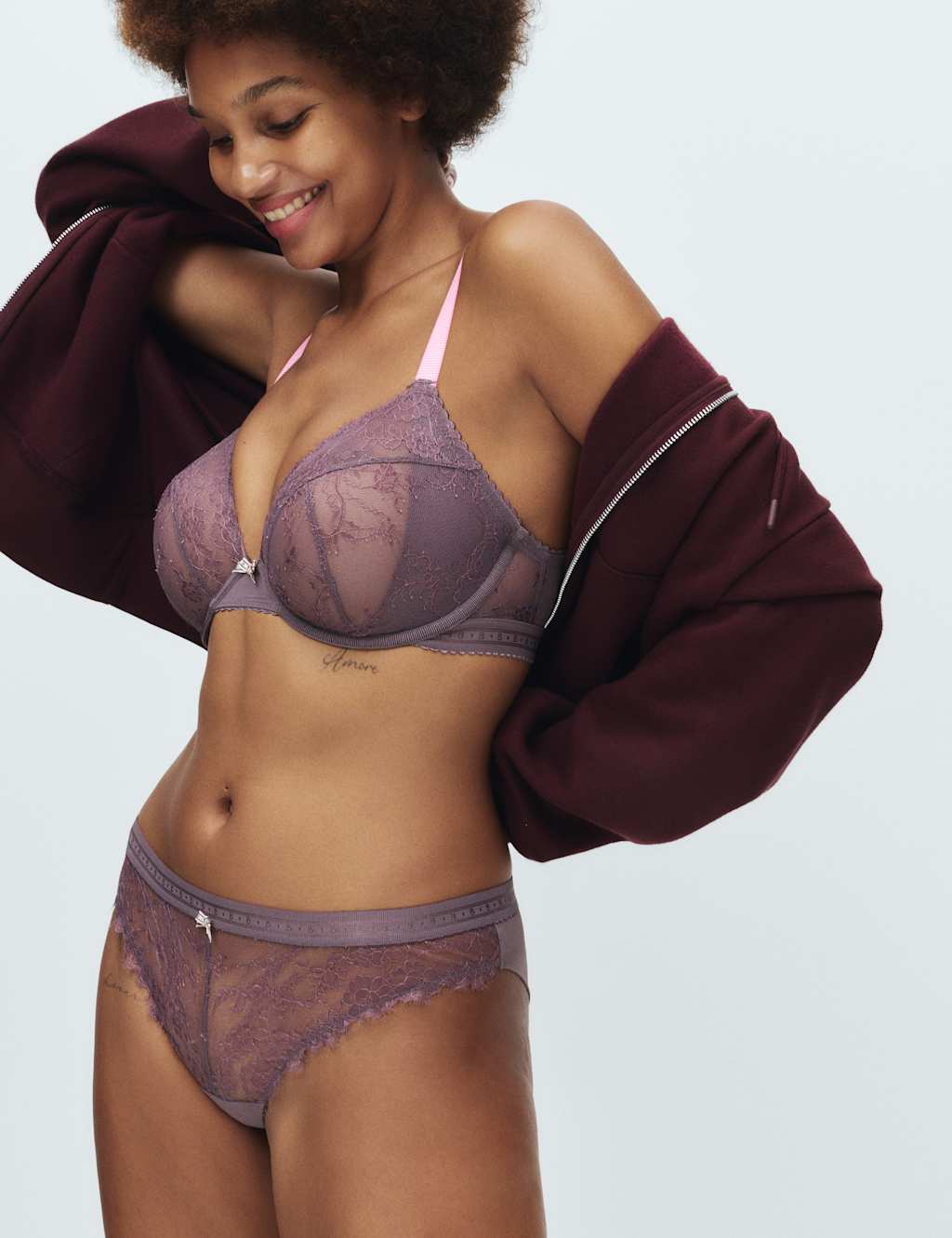 B by Boutique Anna Lace Brazilian Knickers Sable