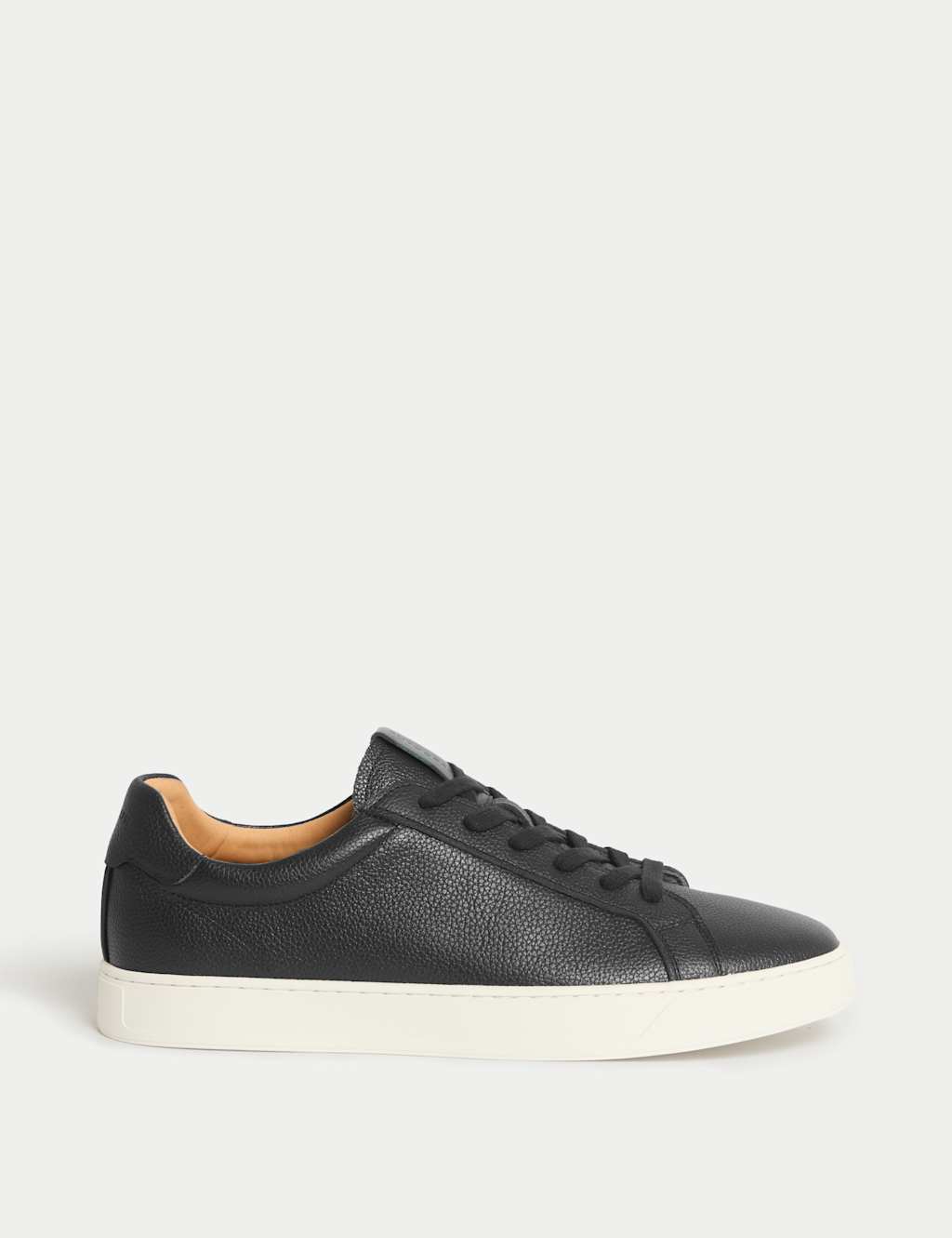 Autograph Men's Wide Fit Leather Lace up Trainers - 12 - Black