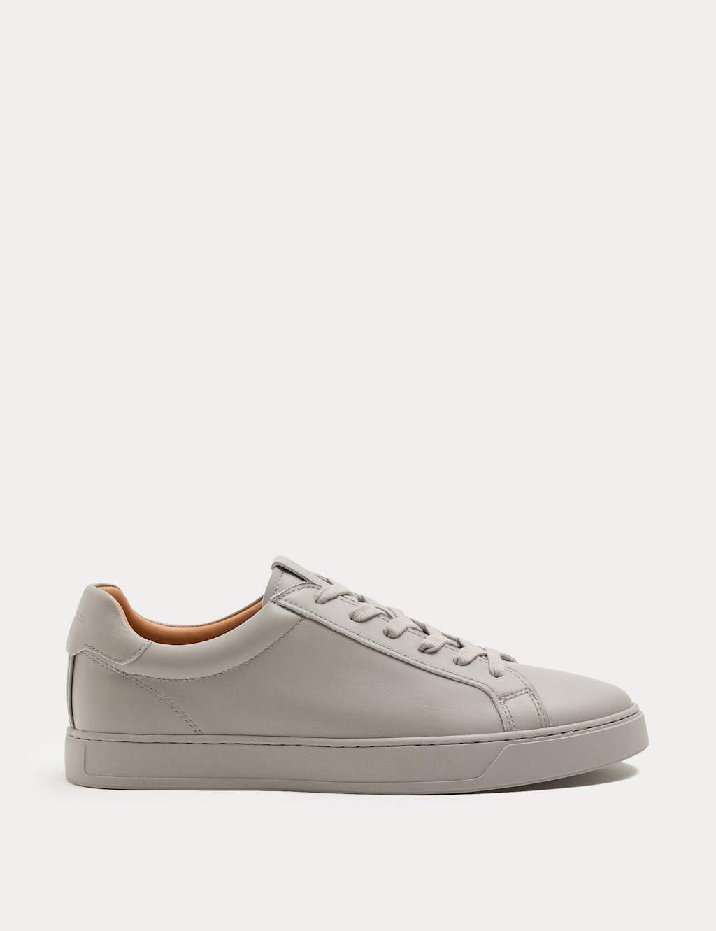 Autograph Men's Leather Lace-Up Trainers - 6 - Light Grey