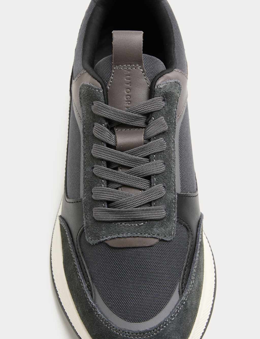 Autograph Lace Up Mesh Runner Trainers Dark Grey Mix