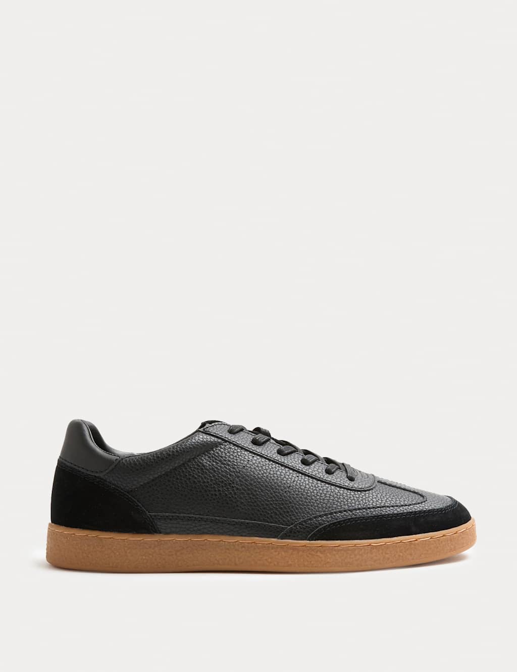 M&S Lace Up Retro Trainers Black Mix