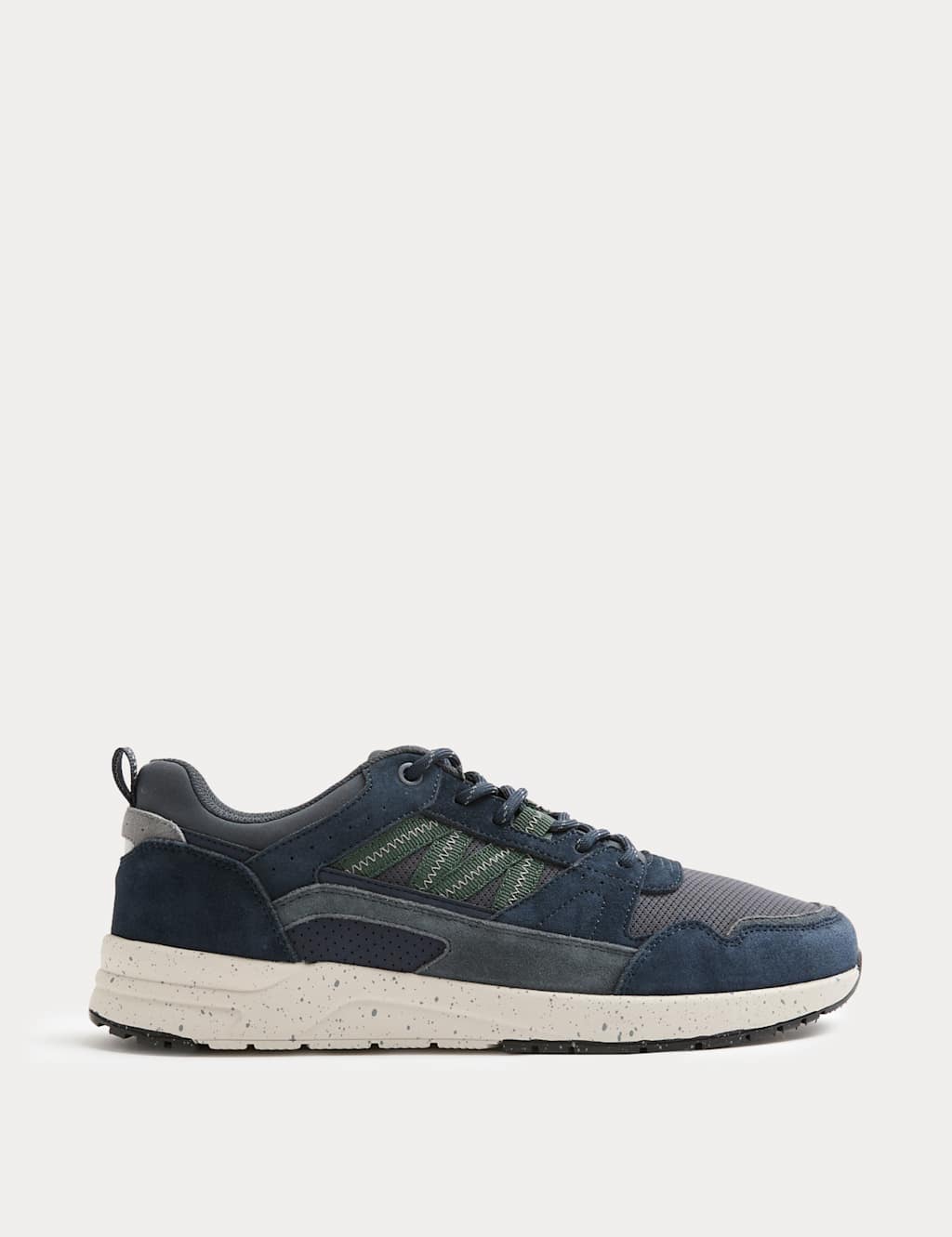 M&S Suede Hiker Trainers Navy Mix