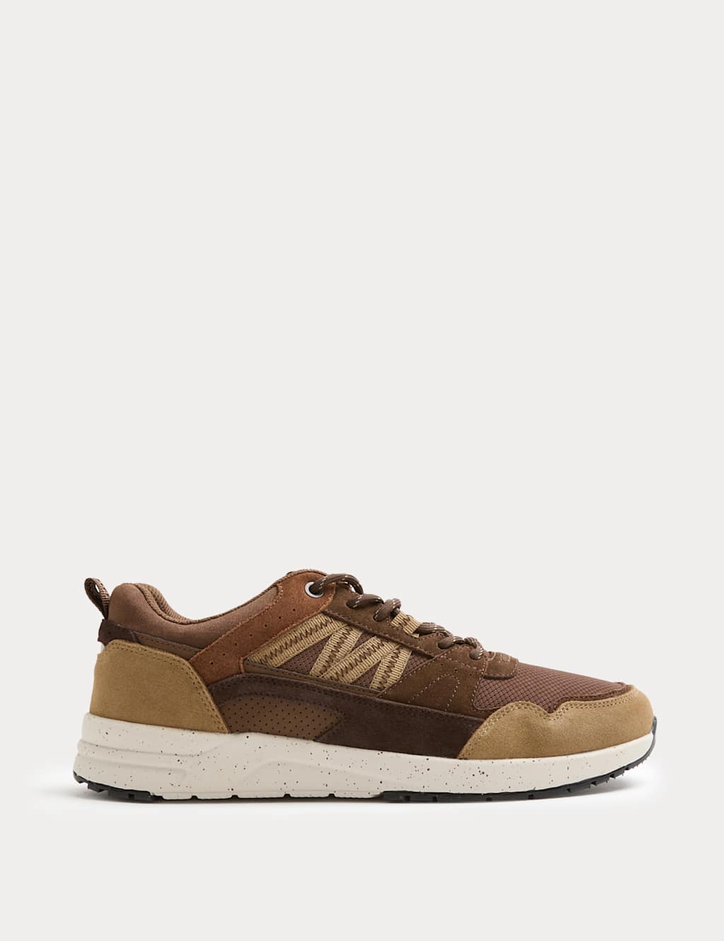 M&S Suede Hiker Trainers Brown Mix