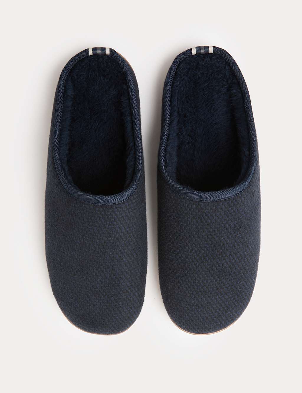 M&S Textured Bumper Toe Mule Slippers with Freshfeet Navy