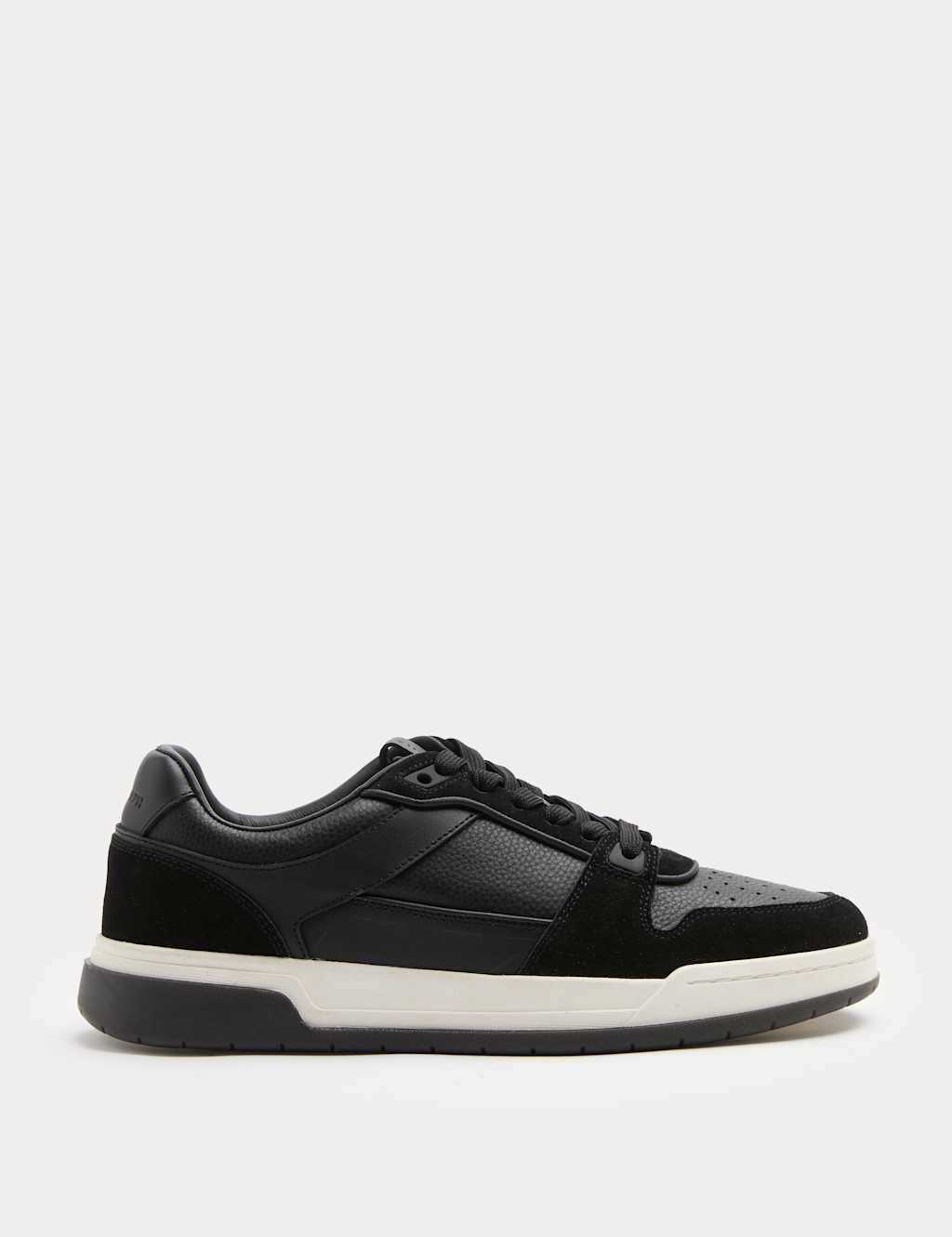 Autograph Men's Leather Lace Up Casual Trainers - 7 - Black